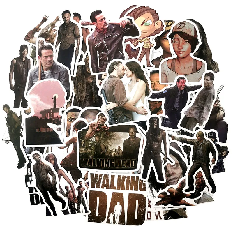 50 шт. стикер ужасов The Walking Dead мультфильм стикер s ТВ серии для багажа автомобиля ноутбука Наклейка Стикер для холодильника