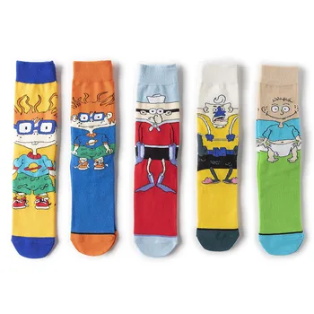 

Men's Standard Sock Creative Man's Cartoon Socks Colorful Unisex High Funny Cotton Adult Spring Autumn Trendy Skarpetki Meskie
