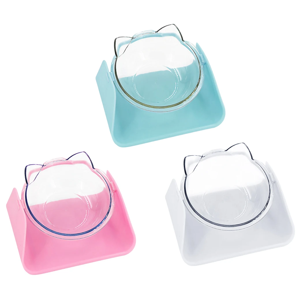 Adjustable Pet Food Bowls Tilted Transparent Bowl Angle Adjustable Creative Pet Water Bowl Pet Feeder Cat Dog Feeding Supplies