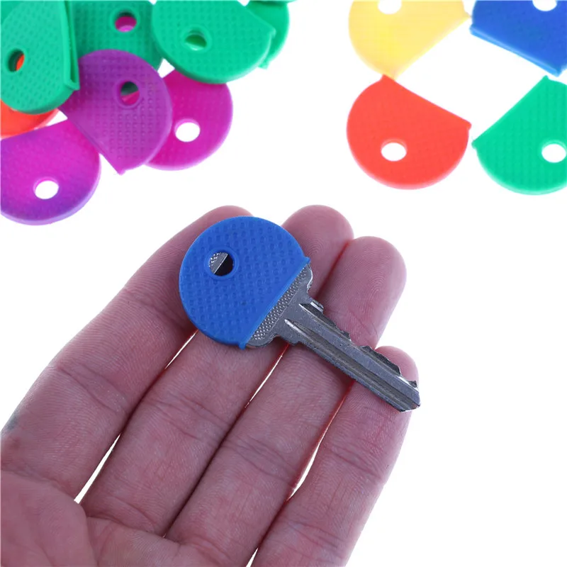 10pcs Fashion Mixed Color Hollow Multi Color Rubber Soft Key Locks Keys Cap Key Covers Topper Keyring