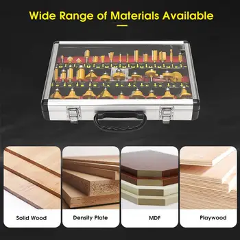

New 35pcs 1/4 Router Bits Set Professional Shank Tungsten Carbide Router Bit Cutter Set With Aluminium Case For Wood