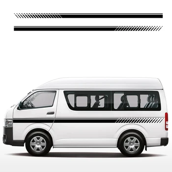 

2PCS Car Door Waist Line Side Racing Stripes Decorative Stickers for Toyota Hiace Auto Body Decor Vinyl Film Decals Accessories