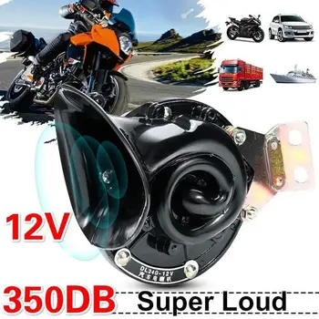

Black Electric Snail Horn Air Horn Raging Sound Car For Car Styling Motorcycle Loud Boat Truck K5K7