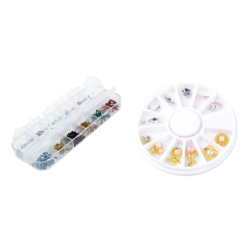 3012 шт наклейки для дизайна ногтей Наклейка 3D акриловые блестящие стразы маникюрные шпильки для ногтей DIY, 3000 шт 1,5 мм и 12 шт 5 мм(L