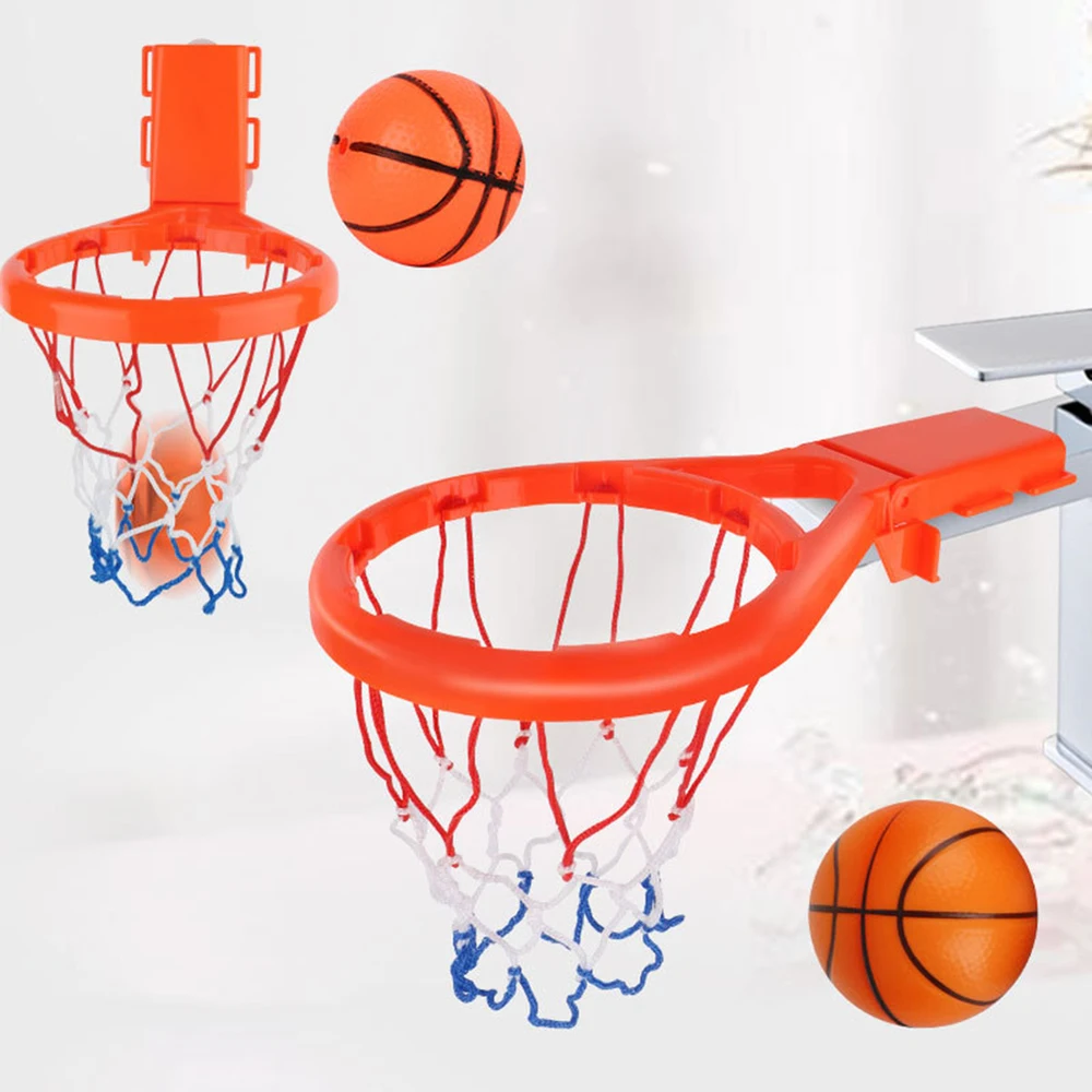 

2 in 1 Kids Funny Bath Toys Plastic Bathtub Shooting Game Toy Set Basketball Suctions Cups Mini With Hoop Balls Children