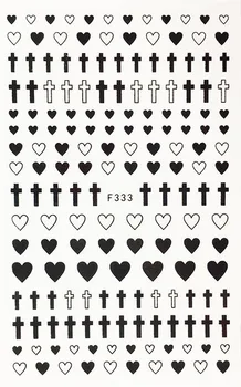 

Nail Sticker 3D Nails Slider Decals Cross Love Heart Design Nail Art Decoration Manicure Adhesive Foil Wraps Pegatinas Polish