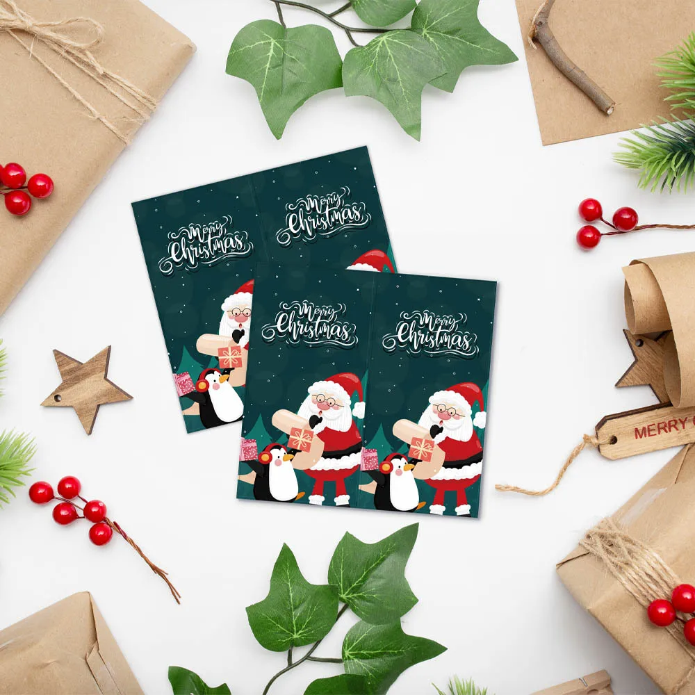50 Stücke Neue Frohe Weihnachten Aufkleber 5x10 cm Rechteck Rot Weihnachten Geschenk Box Dekor Siegel Aufkleber Nette Santa Aufkleber Schreibwaren – Detail 15