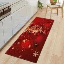 3D Christmas Rectangle Area Rug Floor Mat Carpet Rug With Non-Slip Backing For Kitchen Dinning Room Fireplace Decor Mat