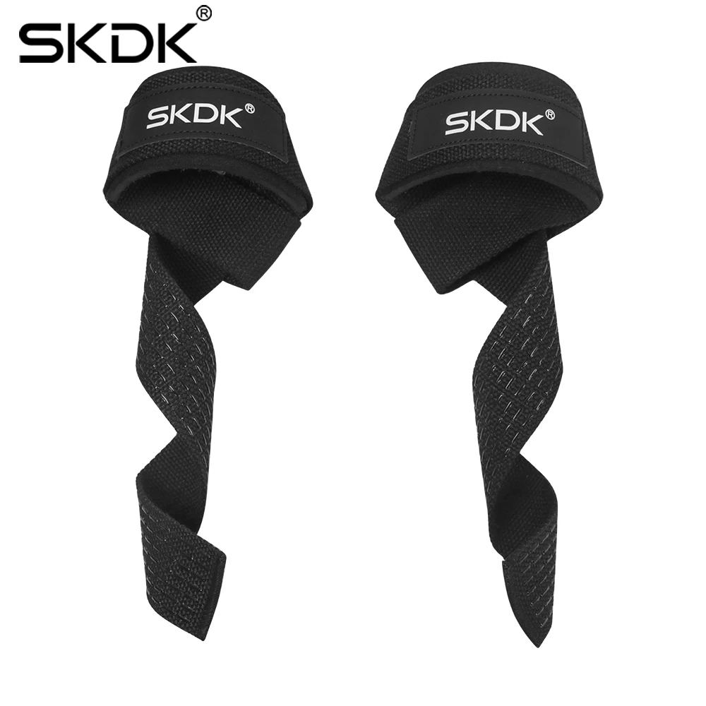 SKDK, 1 пара, пояс для тяжелой атлетики, противоскользящий, для спорта, фитнеса, запястья, ремни, для спортзала, поддержка, подтягивание, захват, пояс для фитнеса, бодибилдинга - Цвет: Черный