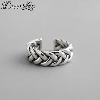 

Hot Sale 925 Sterling Silver Twist Ring Female Big Large Retro Vintage Gothic Women Jewelry Rings