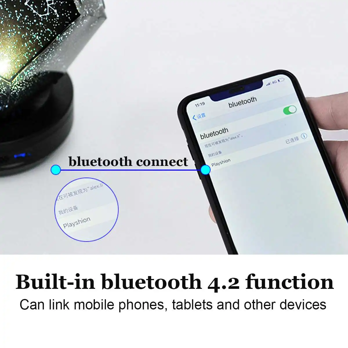 Bluetooth Музыка Ночной светильник DIY светодиодный проектор звездного неба лампа День рождения подарок звезды украшения дома лампа Романтический ABS ночной Светильник