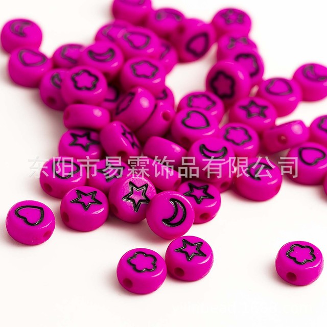 style 100pcs4*7mm acrylic letter beads oblate, star, moon, flower-shaped, heart-shaped mixed DIY jewelry accessories