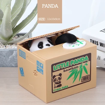 

Cat Money Piggy Bank Panda Stealing Coin Money Boxes Automatic Coin Piggy Bank Money Saving Box Gift for Children Kids Birthday