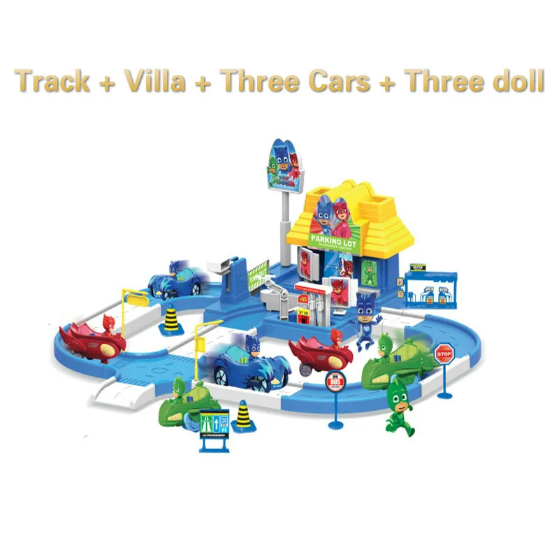 pj mask 1 Villa 3 cars 3 dolls model Catboy Owlette Gekko figure masks set Assemble toy Interesting games for children gift2B17