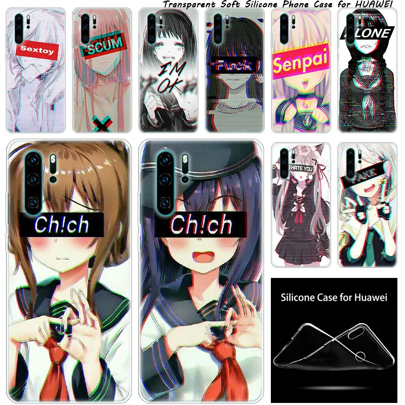 Роскошный силиконовый чехол LEWD Sad Anime для Huawei NOVA 3 3i 5 5i P20 P30 Pro P9 P10 P8 Lite 2017 P Smart Z Plus 2019