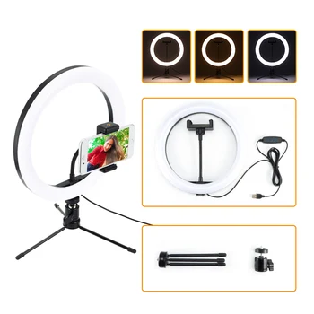 

LED Selfie Ring Light Dimmable LED Ring Lamp Photo Video Camera Phone Light Ring Light Fill Light With Telescopic Bracket