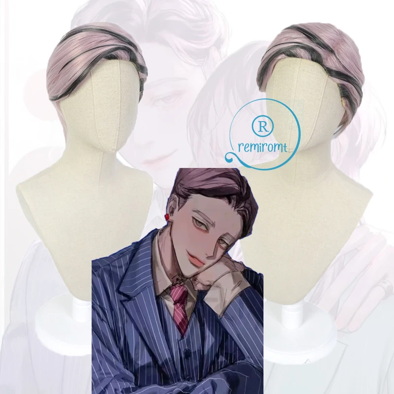 Anime Ran Haitani Cosplay Tokyo Revengers Short Pink Black Wig Highlights Hair Tenjiku Heat Resistant Fiber Free Cap Men | Тематическая