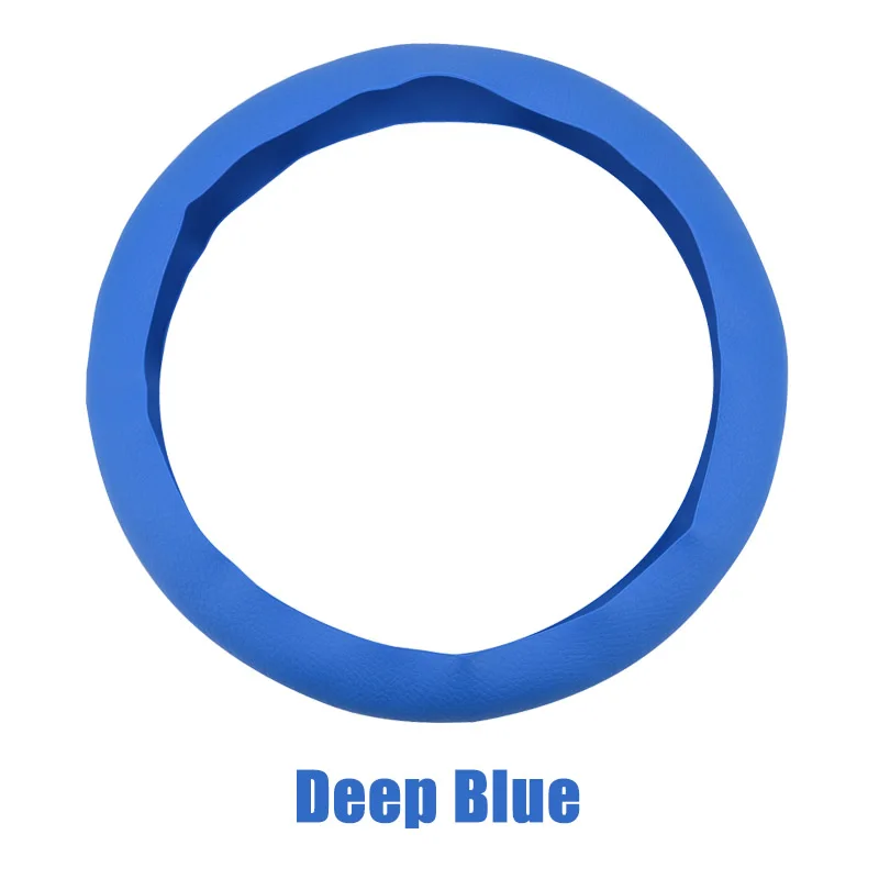 Deep Blue Кожаный чехол для автомобиля с текстурой, силиконовый чехол для руля, перчатка, мягкий, разноцветный, универсальный, мягкий силиконовый чехол для руля - Название цвета: Deep Blue