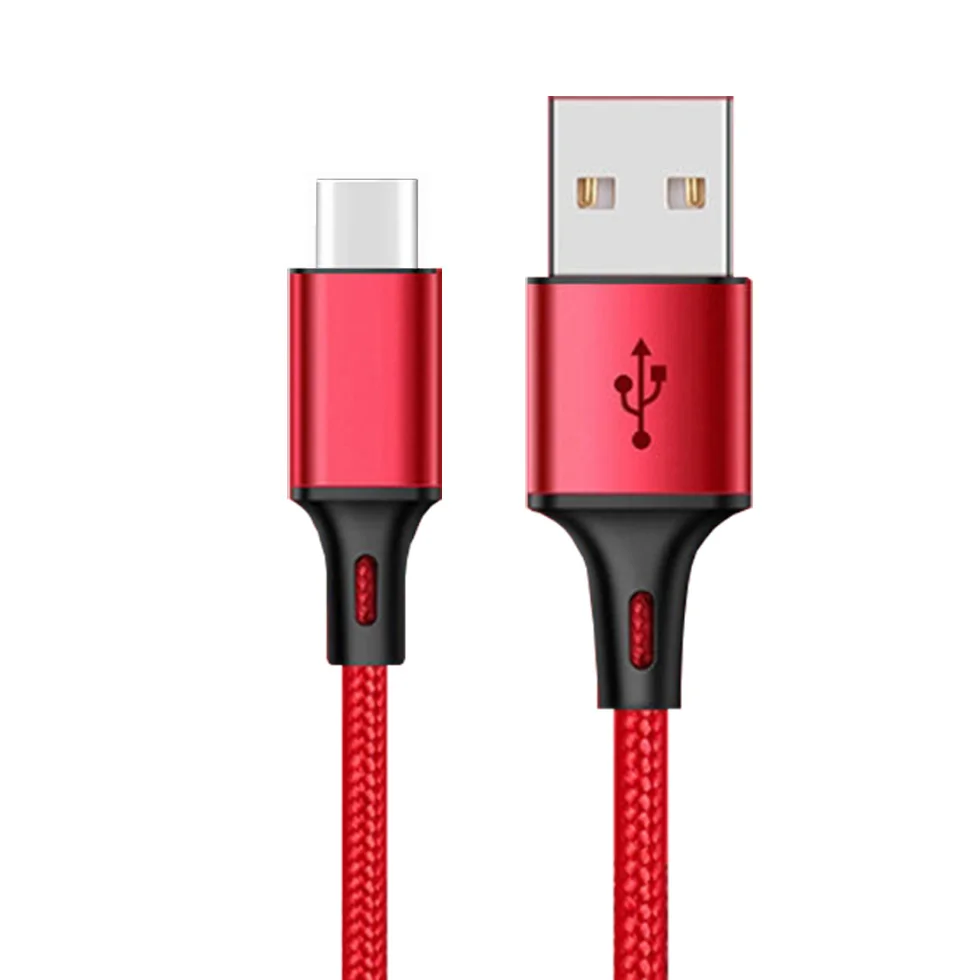 2 м 3M usb type C зарядное устройство кабель для передачи данных для samsung S9 S10 Xiaomi Mi 6 9 Note 7 8 10 K20 Pro USBC Тип C Быстрая зарядка шнур телефонный провод - Цвет: Красный