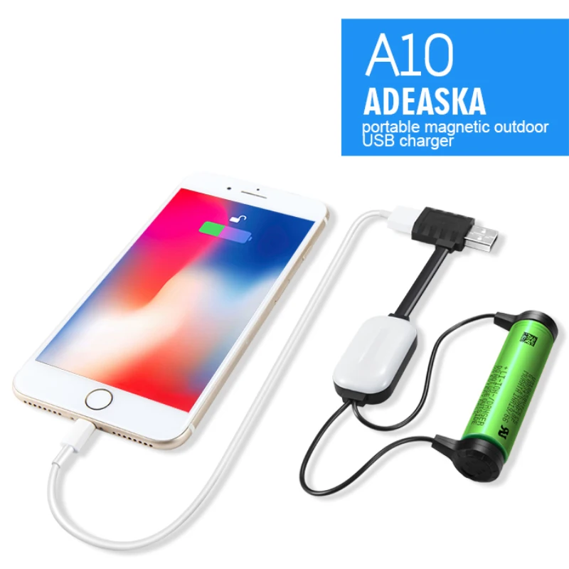 Magnetic 18650 Li-Po Battery Charger Multifunction Li Ion Battery Charging Cable Reverse Charge Power for iPhone Xiaomi Huawei