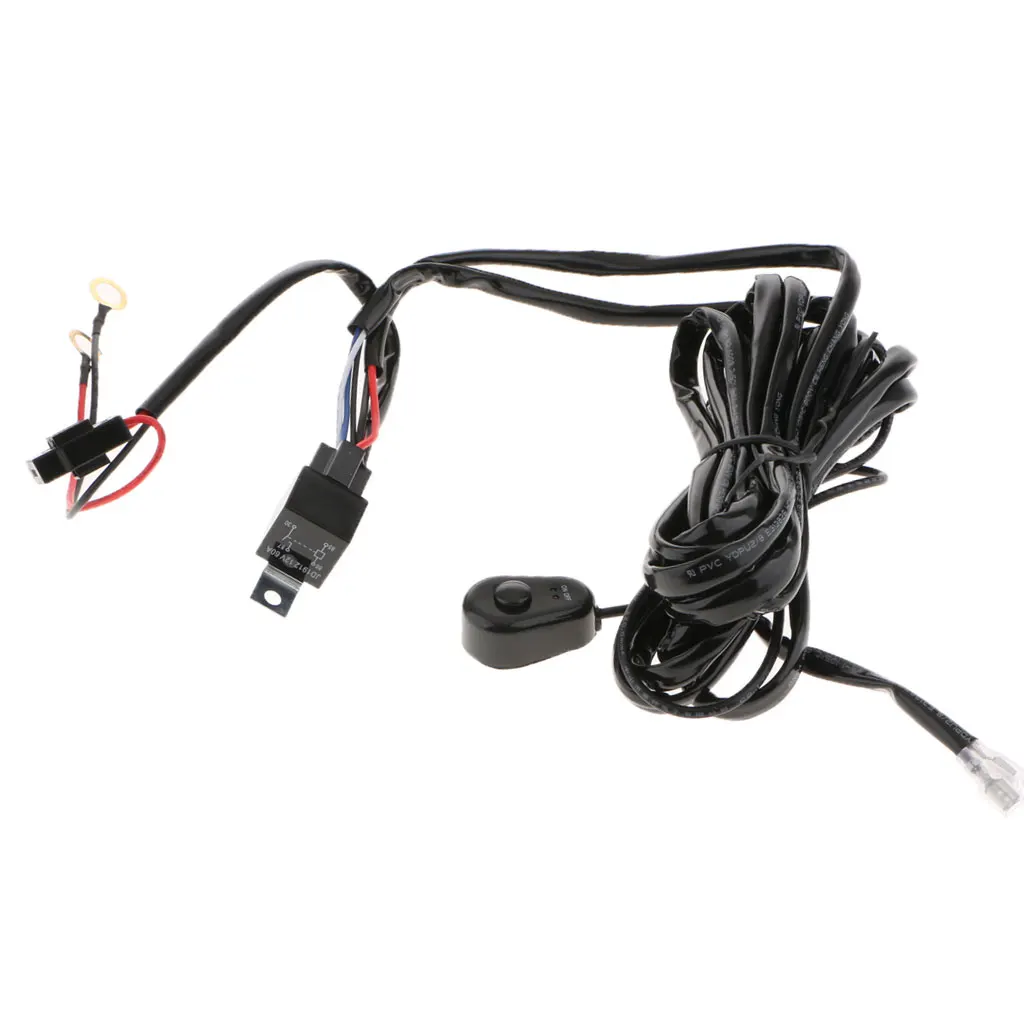 LED Light Bar Wiring Harness Kit 40A Heavy Duty 12V On-off Switch Power Relay Fuse LED Work Light Bar