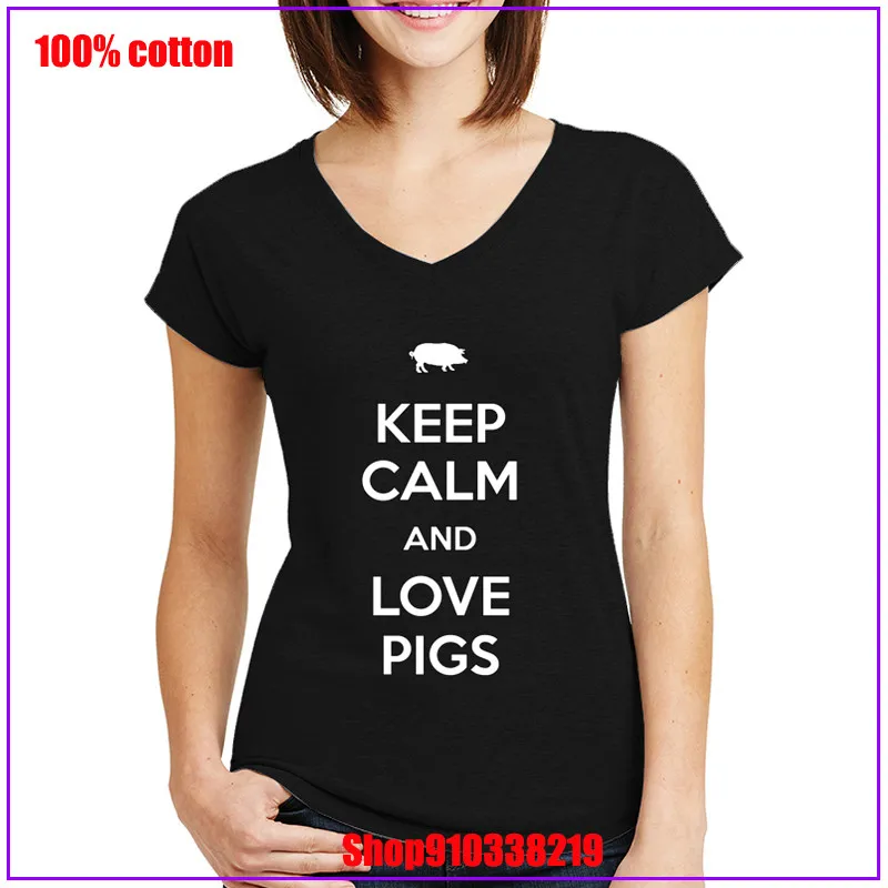 Женская футболка с надписью Keep Calm And Love Pig розовая графическим дизайном женская |
