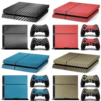 

for PS4 black white carbon fiber skin sticker wrap playstation 4 console controllers dustproof vinyl cover decal case skin