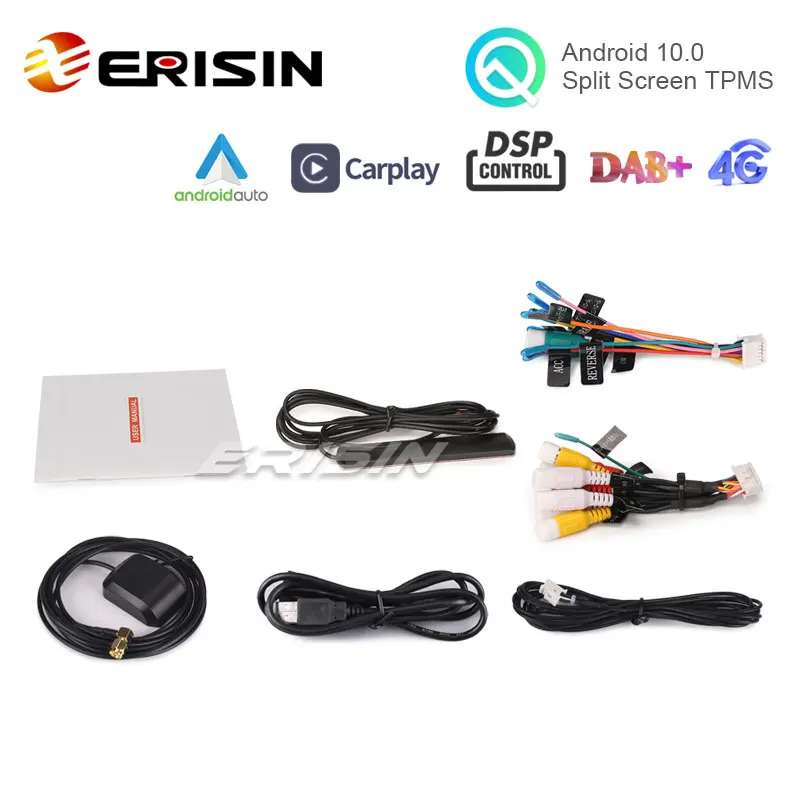 Erisin ES8171F 7 &quotAndroid 10 0 автомобильный DVD CarPlay &amp Auto GPS TPMS DAB + DSP DVR Canbus для FIAT BRAVO
