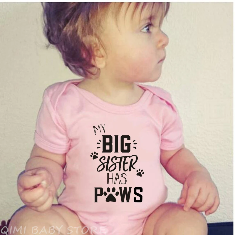 

My Big Sister Has Paws Newborn Baby Toddler Girls Clothes Boys Bodysuit Playsuit Cotton Jumpsuit Sunsuit Clothes