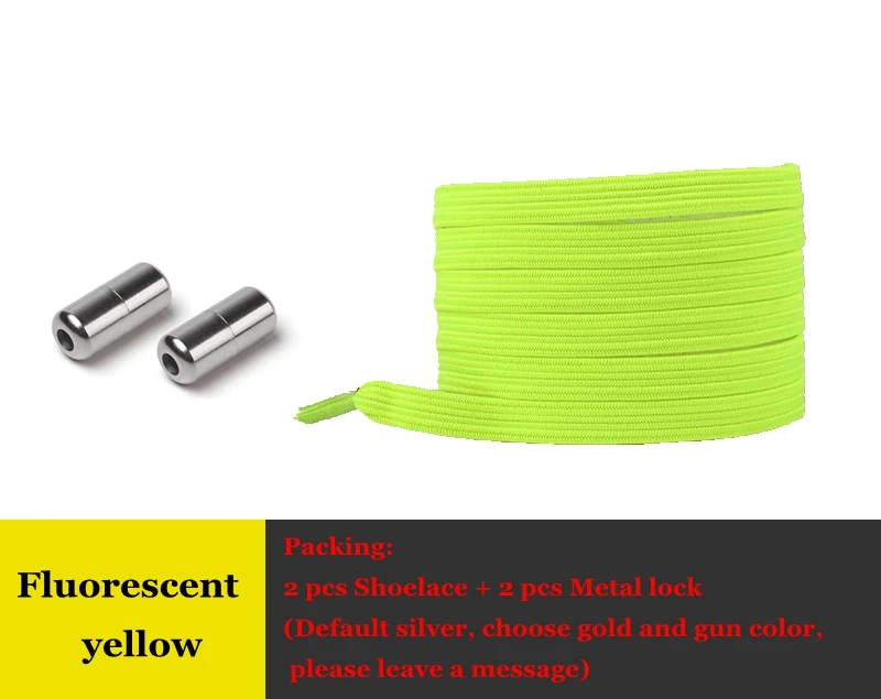 Fluorescent yellow 1 пара плоских эластичных шнурков, шнурки без завязок, специальные креативные кроссовки унисекс для детей и взрослых, женская и мужская обувь, шнурки - Цвет: Fluorescent yellow