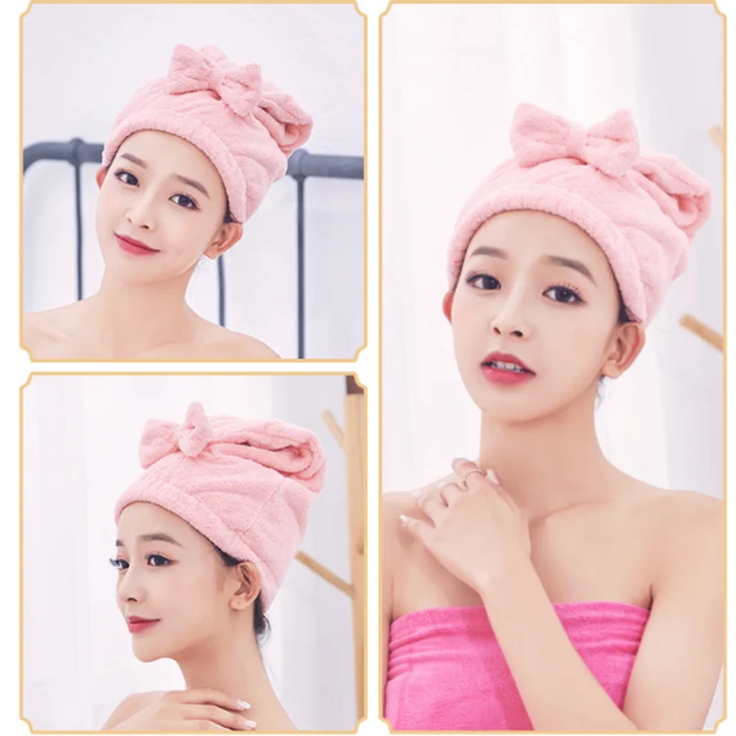 ZhangJiCuteHairShampooTowelDryCapMicrofiberHairTowelTurbanDryingAbsorbentTowel