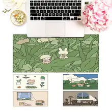 

Large Cat and Rabbit Green Plant Cartoon Animal PC Laptop Gamer Mousepad Anime Antislip Mat Keyboard Desk Mat For Overwatch/CSGO