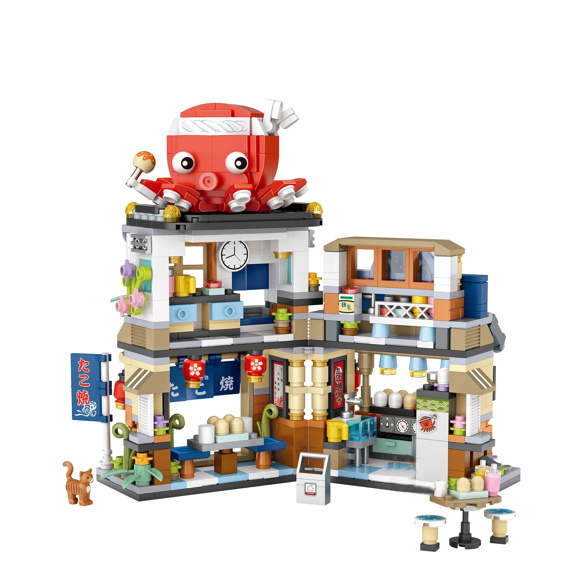 Classic Japan City Street View Snack Shop Building Model Blocks Toys Childs Kids Gifts Girls Birthday Christmas | Игрушки и хобби