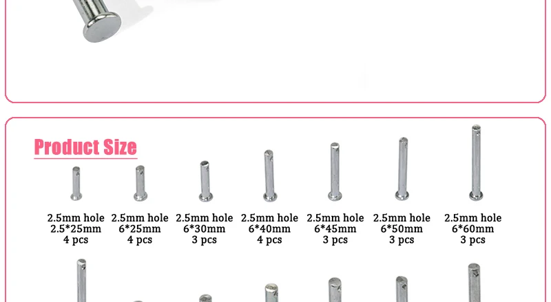M8 M10 M12 Clevis Pins with Head Carbon Steel with Zinc Plat Shaft Flat Head with Hole Positioning Pins Cylindrical Pin Bolt Pin