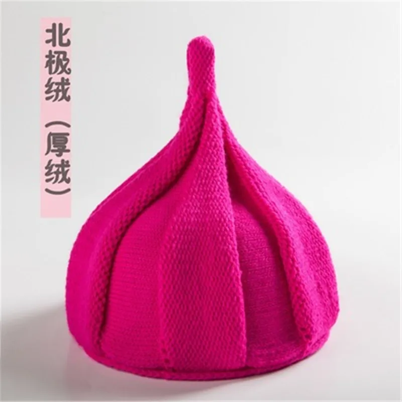 Осенне-зимние однотонные ухо теплый плюш детские головные уборы Skullies Beanies упругая заостренная шапка "ветряная мельница" Кепки модных аксессуаров-MXC - Цвет: 9 kids