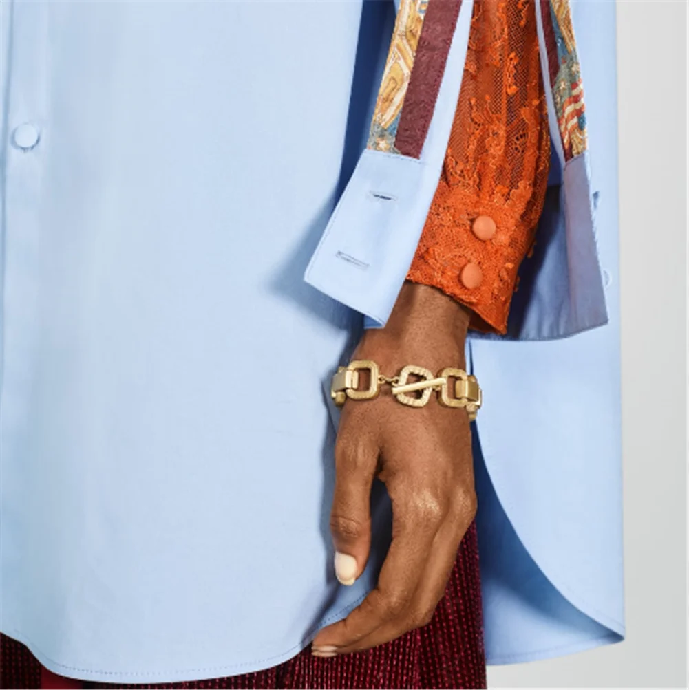 ZA Limited Edition Embossed Link Bracelet Bohemian Bracelet for Women Luxury Rose Gold Bracelet Bracelet Bangles Travel