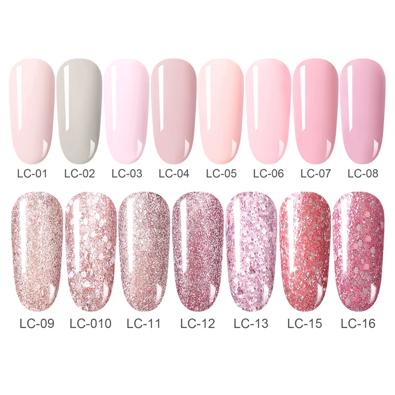 LILYCUTE 5 мл розовый золотистый гель Чистый цвет ногтей Bling гель для ногтей с блестками лак замочить блестящие, для дизайна ногтей Маникюр УФ Гель-лак для ногтей