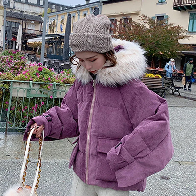 Cotton jacket new fashion High-end short coat female winter cotton outerwear hooded thick warm jacket women loose tops