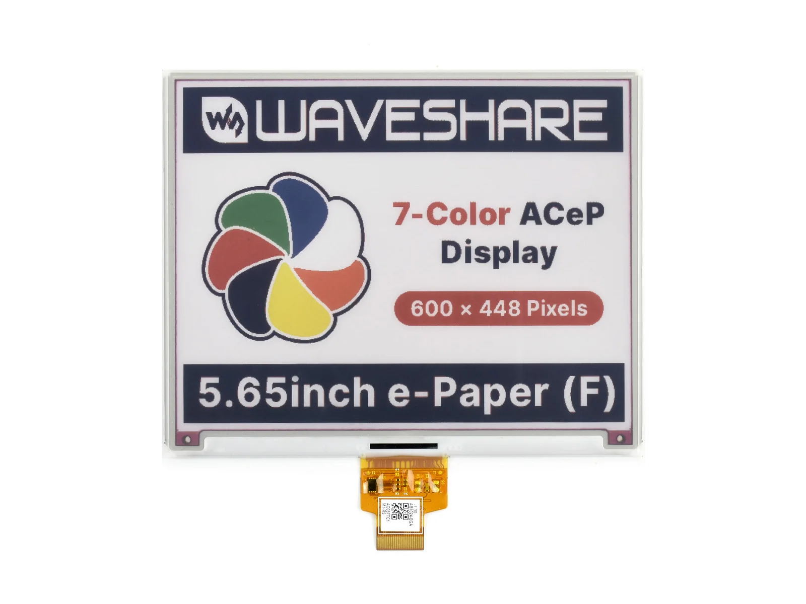 Waveshare-pantalla e-paper de 5,65 pulgadas, papel electrónico colorido, sin PCB, 600x448 píxeles, ACeP, 7 colores