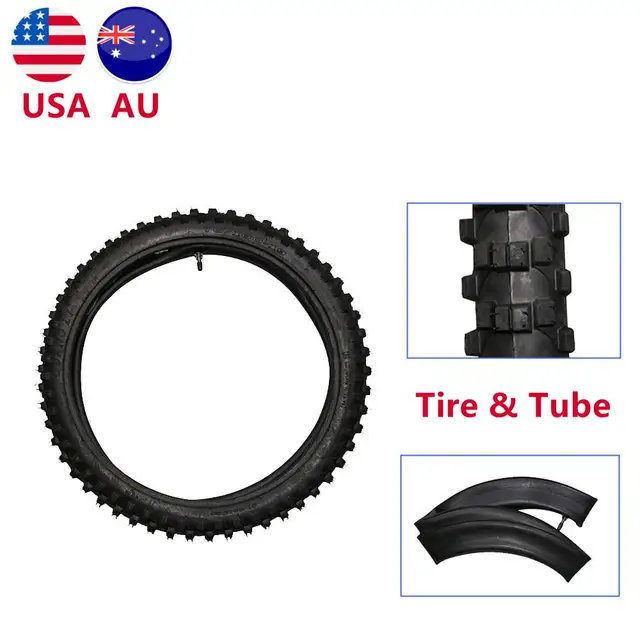 TDPRO 70/100 19" Set Motorcycle Tire Tyre+Inner Tube 2.50 19 Incn Nylon Front Knobby Tyres For Dirt Pit Bike Motocross Off Road