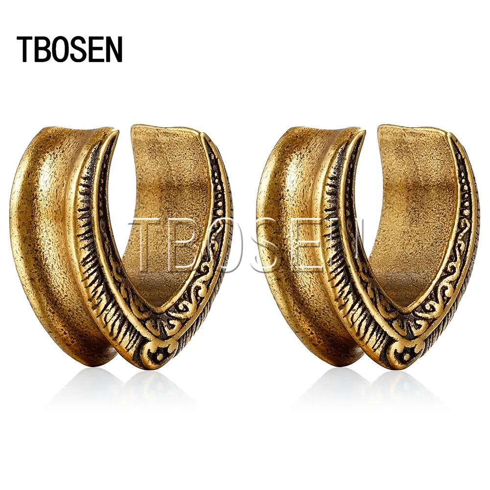 Gold Полусфера ушные пирсинг пробки расширители для ушей Стад хирургические Stianless сталь модные желейные подарок для Унисекс продавать по паре - Окраска металла: Gold