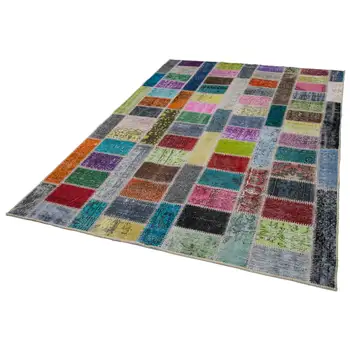 

175x242 Cm Multicolor Handmade Modern Patchwork Rug-6x8 Ft