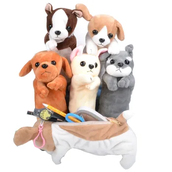

Cartoon Plush Pencil Case Kawaii Stationery Plush Dog Puppy School office supplies Pencil Bag For Kids Pencil Box christmas gift