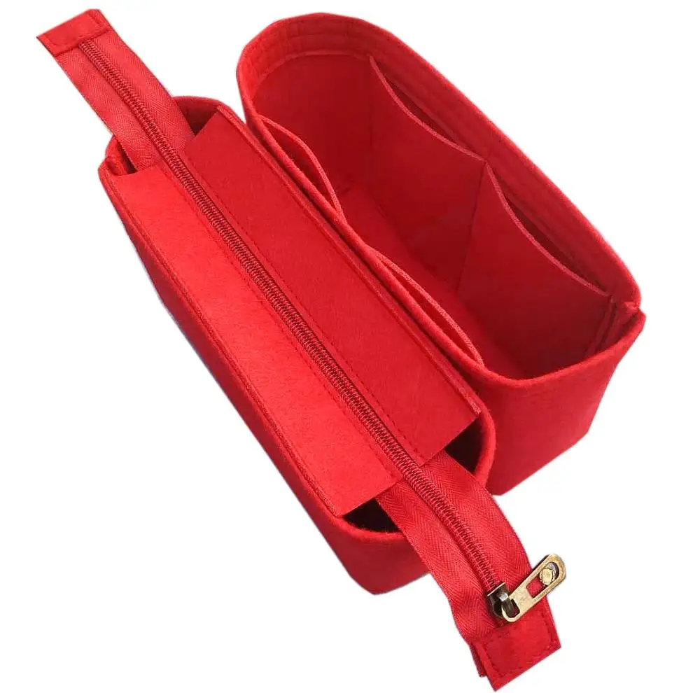 For Neo noe Insert Bags Organizer Makeup Handbag Organize Travel Inner Purse Portable Cosmetic base shaper for neonoe - Цвет: red for neonoe