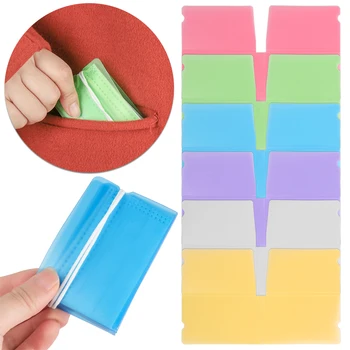 

1PC Portable Folding Candy Color Mask Storage Box Plastic Dustproof Bag Empty Pollution-Free Bags Face Masks Container Organizer