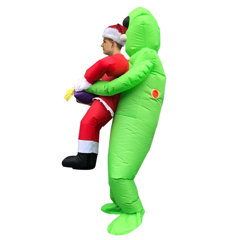 Новое поступление Рождественский Санта зеленый инопланетянин надувной костюм маскарадные костюмы костюм монстра Карнавальный костюм для вечеринок для взрослых