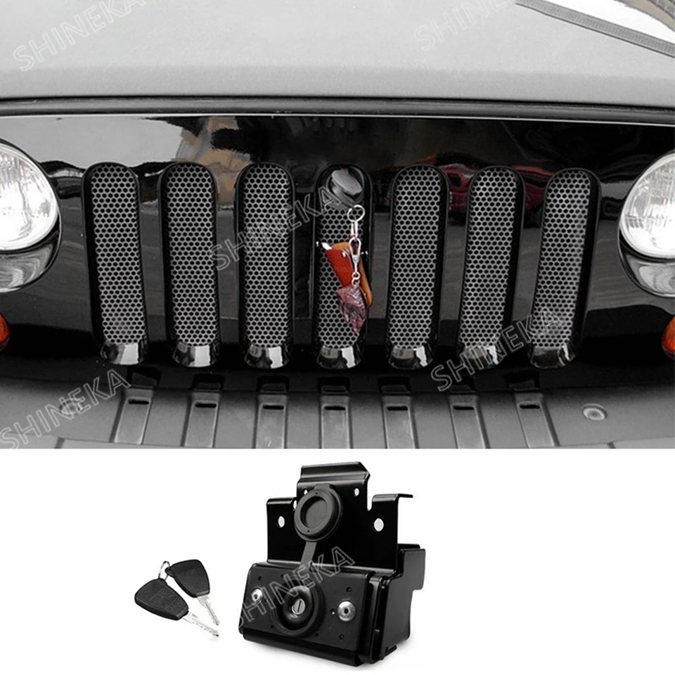 Замки и оборудование для Jeep Wrangler JK 2007- Автомобильная Противоугонная защелка капота блокировка крышки двигателя ключ для Jeep Wrangler JK