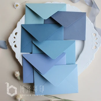 

5pcs/lot Japanese Gauze Paper Envelopes Blue Color Series Envelope for Greeting Card, Letter mailer, Stationary