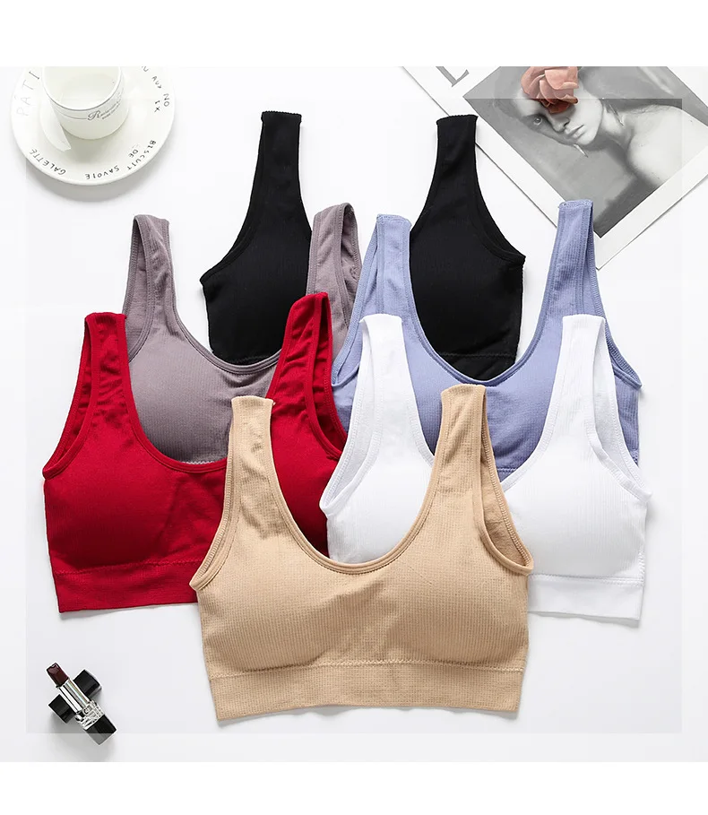 Sexy Lingerie Panties Set Wireless U-Shaped Women Underwear Set Seamless Striped Push Up Bra&briefs Suit red bra set