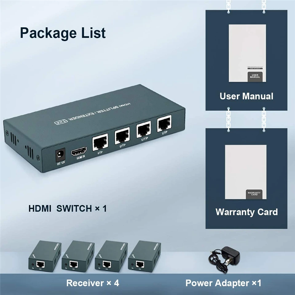 Receptor para Ps4 Hdmi Extensor Utp Divisor Estender 1080p Cat5e Cat6 hd Transmissor 1x4 Rj45 60m - Image 6